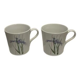 Vintage Corelle Stonewear Purple Iris Mugs Set of 2